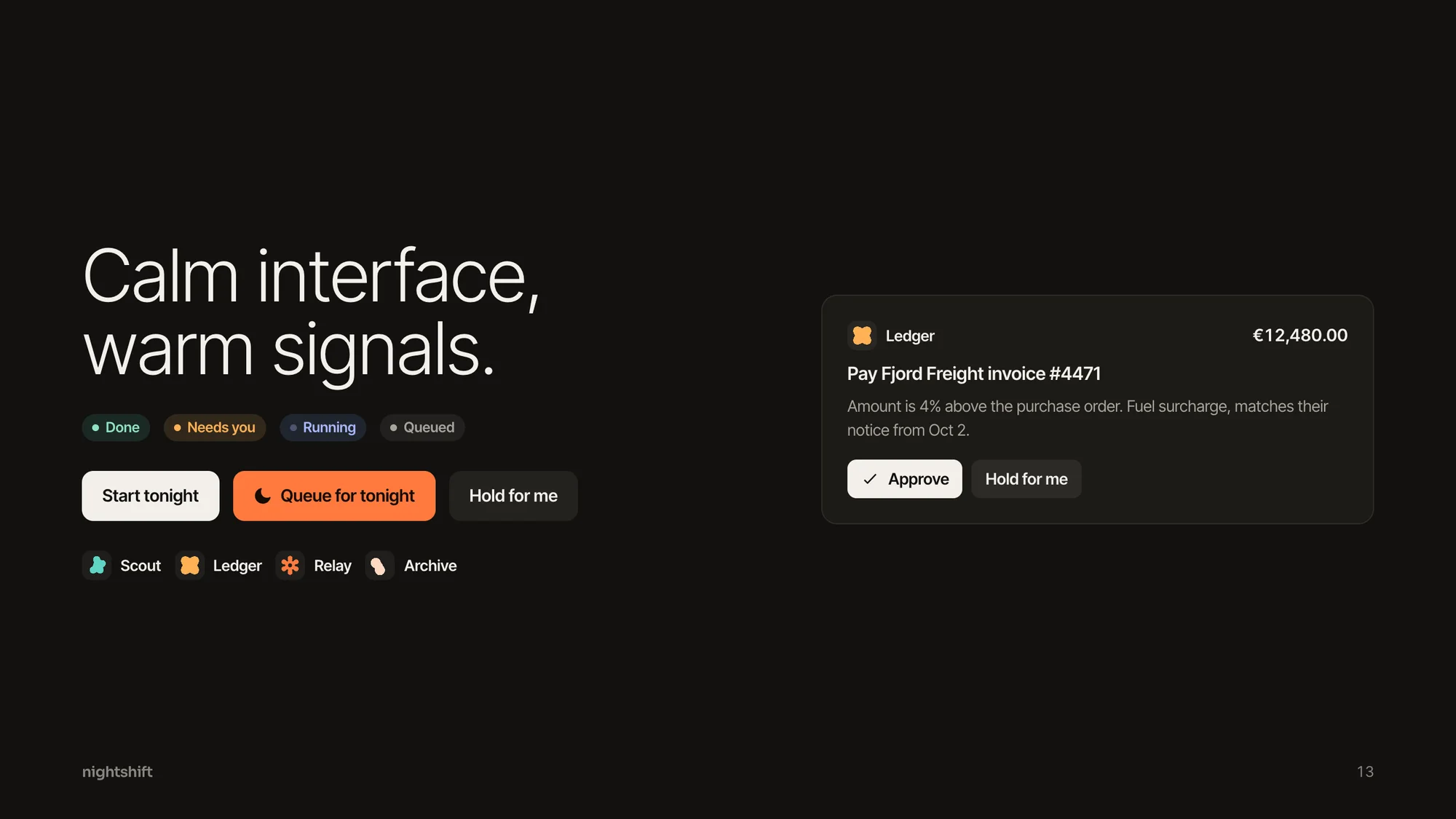 Nightshift, Web app