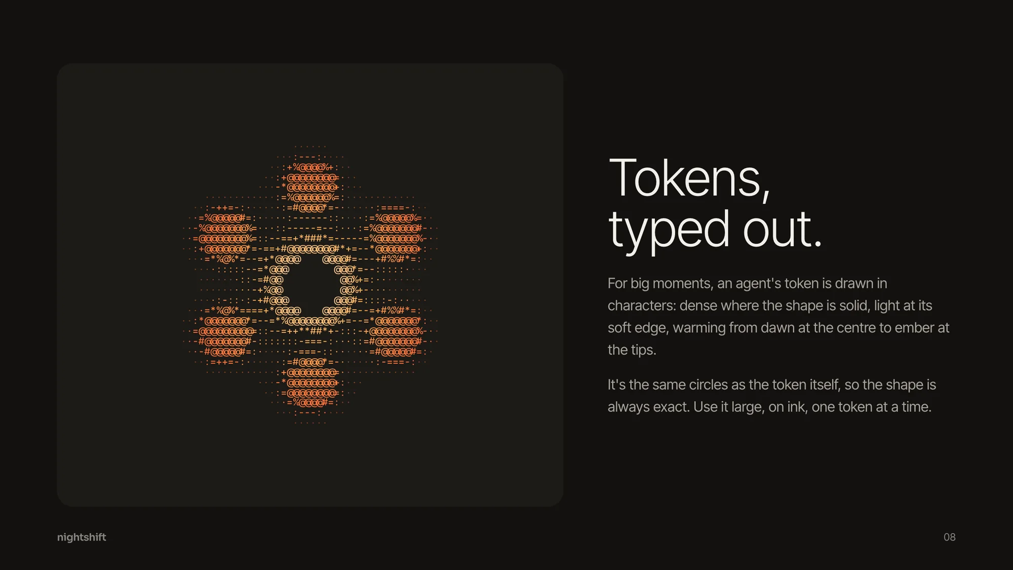Nightshift, Typed tokens